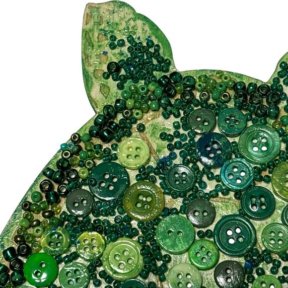 Handcrafted Turtle Button and Bead Wall Art - Picture 7 of 11